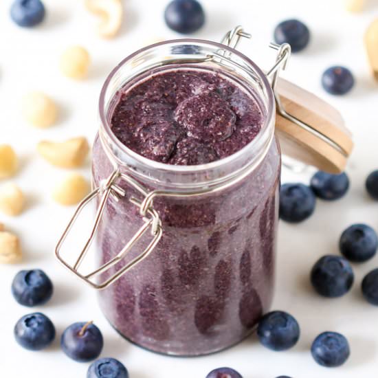 Blueberry Macadamia Butter - Recipe photo by dessertswithbenefits