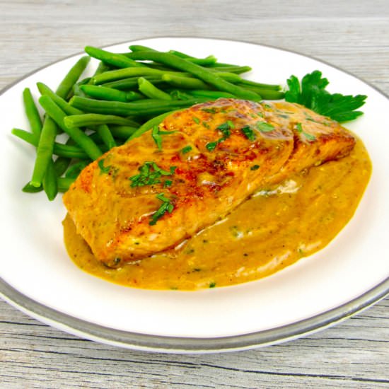 Cajun Salmon Alfredo - Recipe photo by Keto Cooking Christian