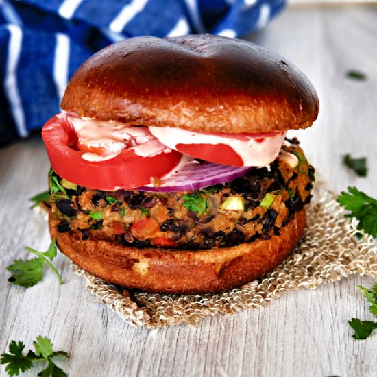 Best Ever Black Bean Burgers - Recipe photo by Everyday Gourmet with Blakely