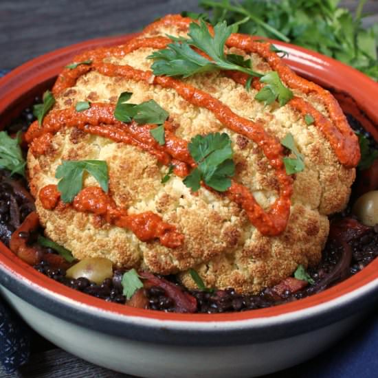 Tajine Lenti Stew with Cauliflower - Recipe photo by dishnthekitchen
