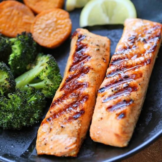 grilled salmon - Recipe photo by vered
