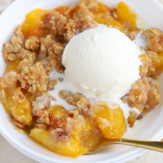 Peach Crisp - Recipe photo by Celebrating Sweets