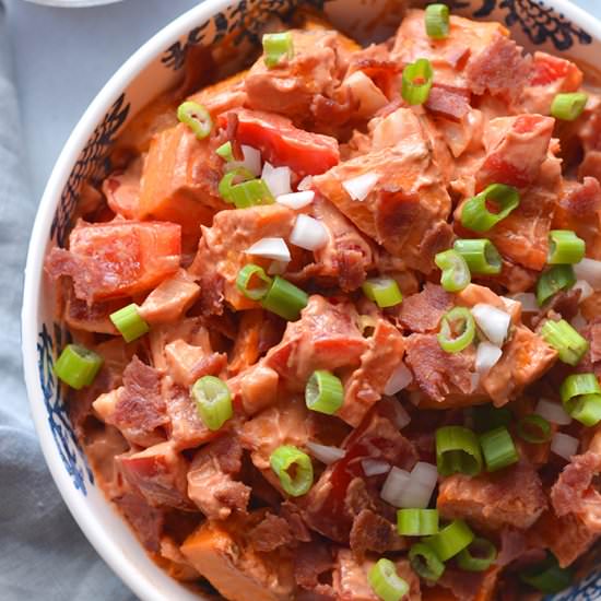 BBQ Ranch Sweet Potato Salad - Recipe photo by Skinny Fitalicious