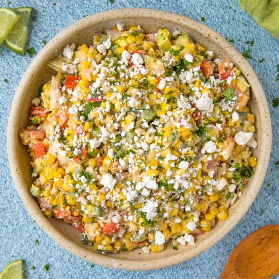 Elotes Salad (Mexican Corn Salad) - Recipe photo by ChiliPepperMadness