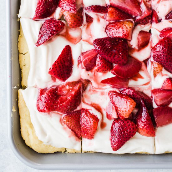 Sheet Pan Strawberry Shortcake - Recipe photo by saltedplains