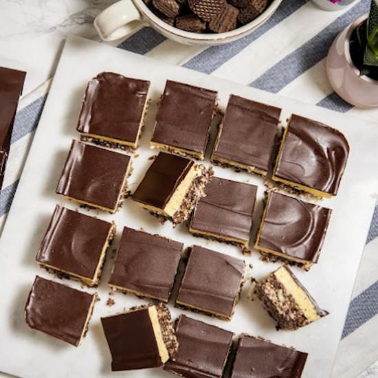 Nanaimo Bars with Loacker Chocolate - Recipe photo by torviewtoronto