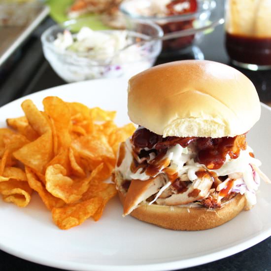 BBQ Chicken & Bacon Sandwich - Recipe photo by Bottom Left of the Mitten