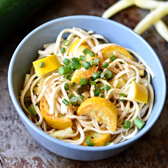 Udon Noodle Salad with Vegetables - Recipe photo by The Boozy Oyster