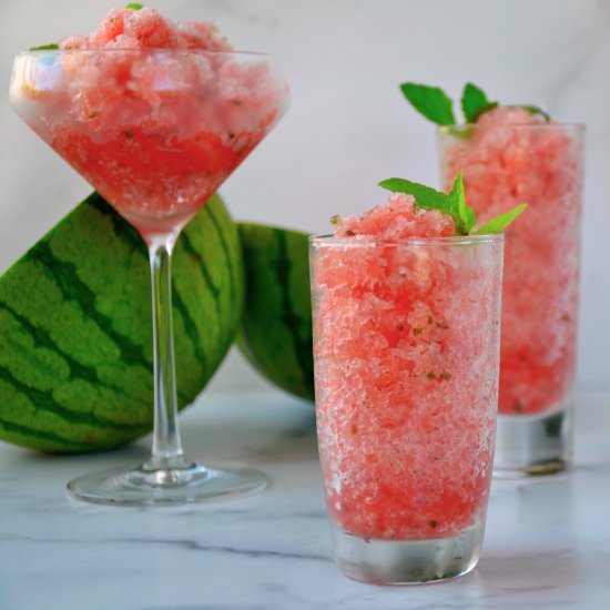 Boozy Watermelon Granita - Recipe photo by justataste