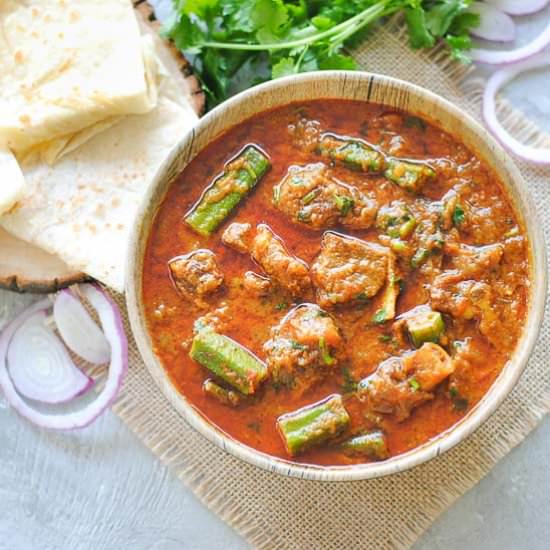 Bhindi Gosht (Meat Curry with Okra) - Recipe photo by Indian Ambrosia