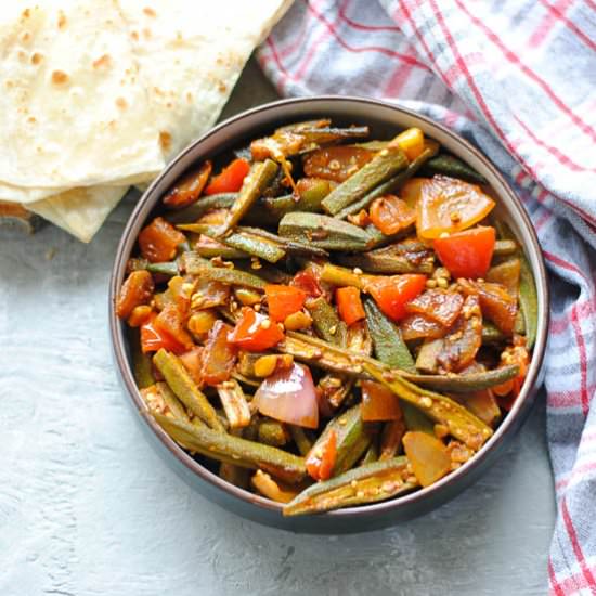 Bhindi Fry (Okra Stir Fry) - Recipe photo by Indian Ambrosia