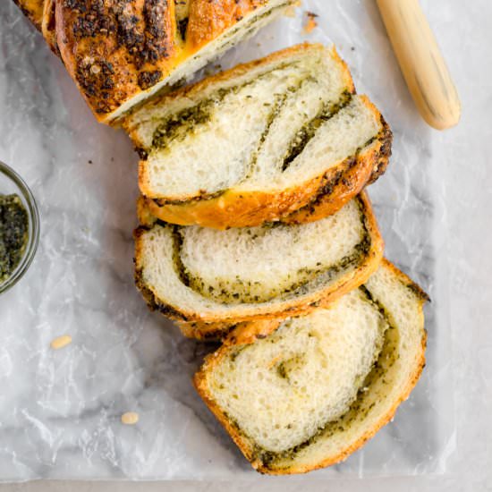 braided pesto bread - Recipe photo by wellseasonedstudio