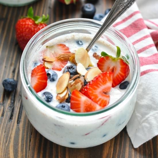 Berry Overnight Oatmeal - Recipe photo by The Seasoned Mom