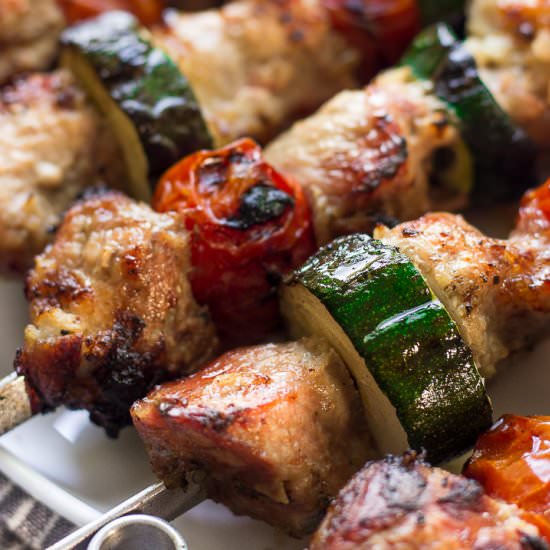 Georgian Pork Kebabs (Mtsvadi) - Recipe photo by lavenderandmacarons