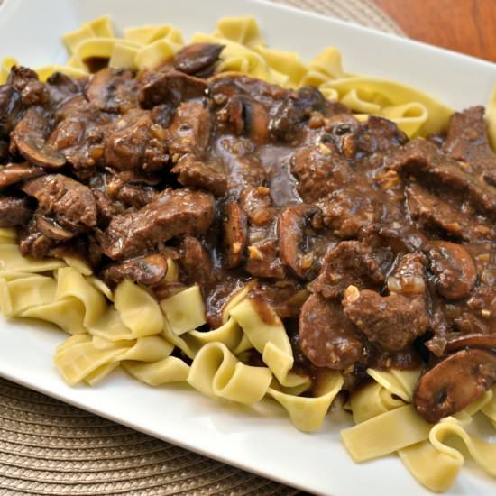 One Skillet Savory Beef Tips and Gr - Recipe photo by Small Town Woman