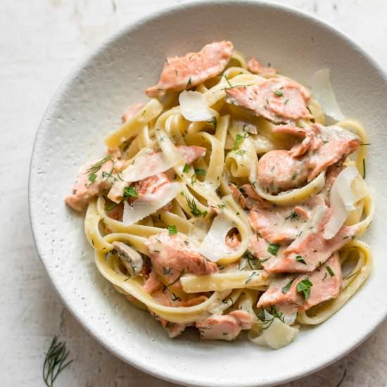 Lemon Dill Salmon Pasta - Recipe photo by saltandlavender