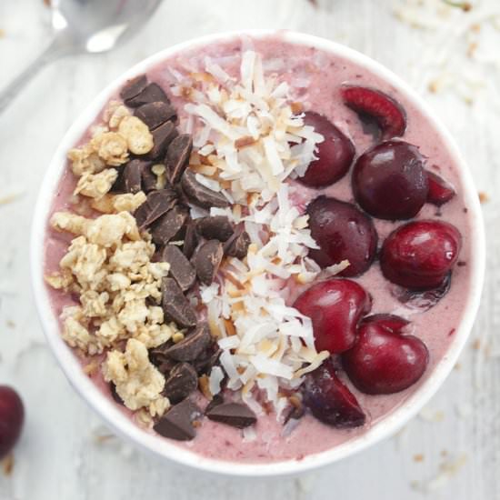 Dark Cherry Smoothie Bowl - Recipe photo by eatdrinklove