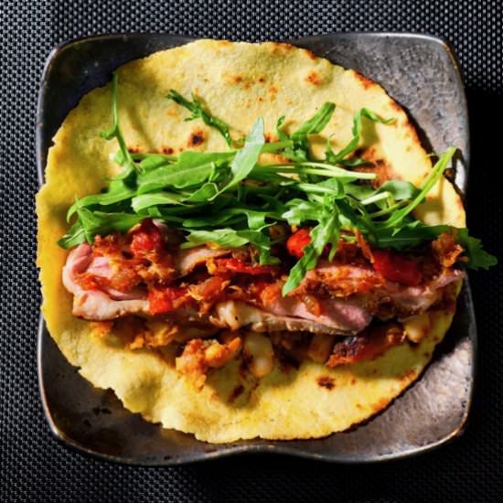 Duck pumpkin and bean tortilla. XO. - Recipe photo by delectabilia