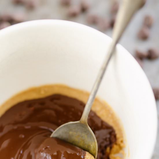 Peanut Butter Cup Mug Dessert - Recipe photo by The Creative Bite