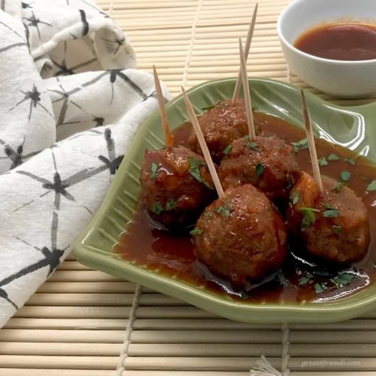 Easy Slow Cooker Hawaiian Meatballs - Recipe photo by Great 8 Friends
