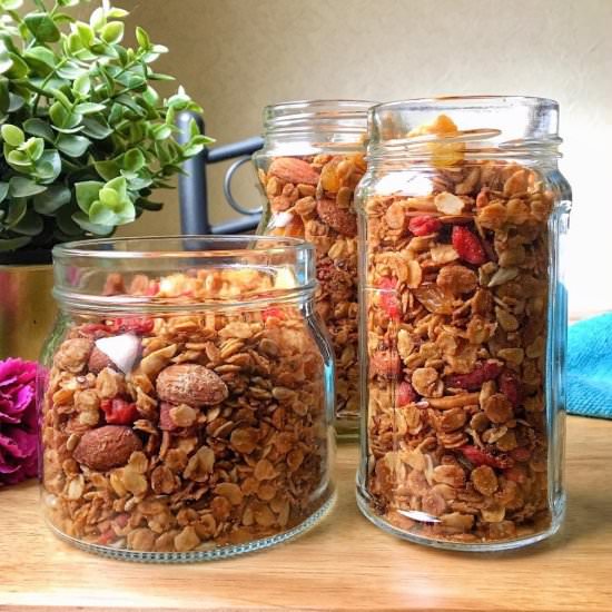 Microwave Granola in 10 minutes - Recipe photo by butfirstchai