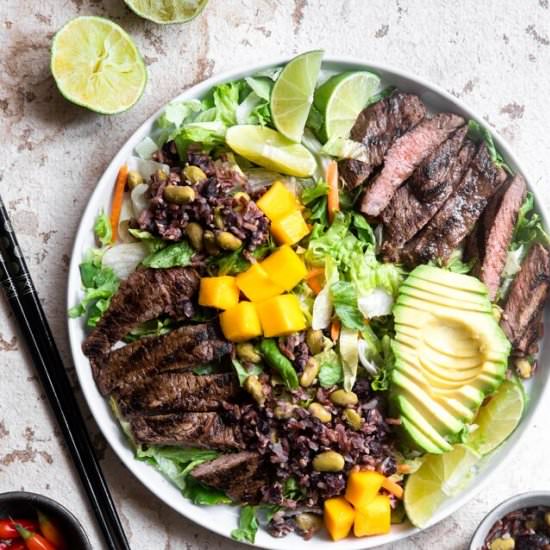 Spicy Sweet Grilled Thai Beef Salad - Recipe photo by foodfaithfitness