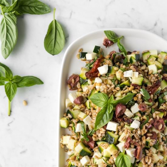 summer farro salad - Recipe photo by withspice