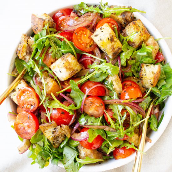 Simple Panzanella Salad - Recipe photo by This Savory Vegan