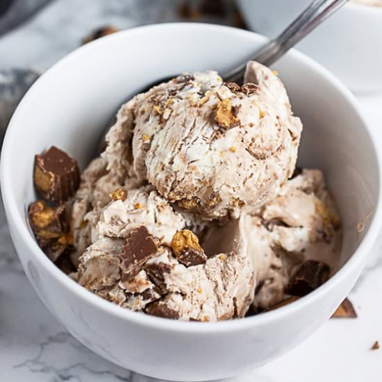Peanut Butter Cup Ice Cream - Recipe photo by therusticfoodie