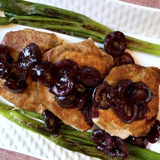 Pork Chops with Cherry Sauce - Recipe photo by thirstyradish
