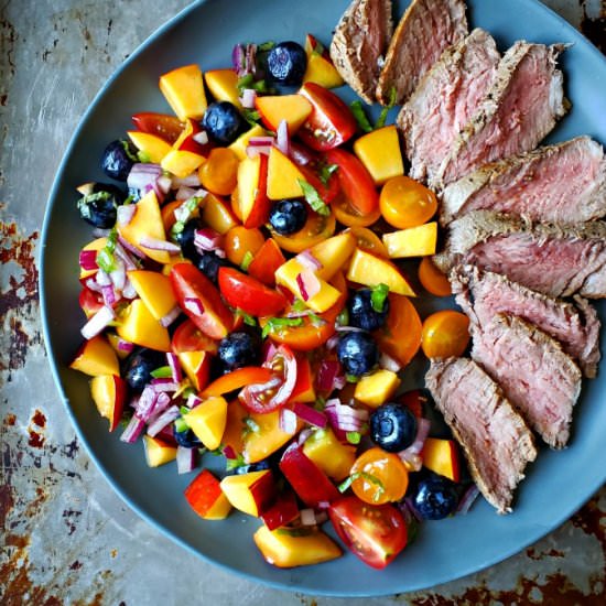 Nectarine, Tomato & Blueberry Salad - Recipe photo by mangotomato