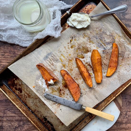 Baked Sweet Potato with Burrata - Recipe photo by Marisa Churchill