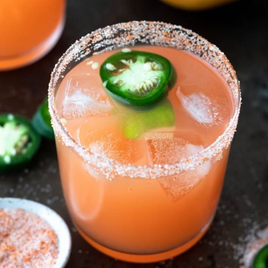 Grapefruit Jalapeno Spicy Margarita - Recipe photo by The Home Cooks Kitchen