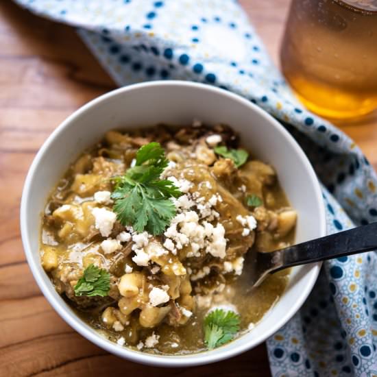 Crockpot Pork Green Chili - Recipe photo by TheFrayedApron