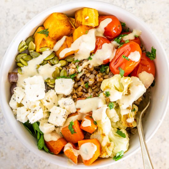 Buckwheat Bowls w/Roasted Veggies - Recipe photo by Babaganosh