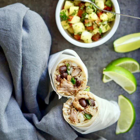 Slow Roasted Pork Burritos - Recipe photo by simmerandsauce