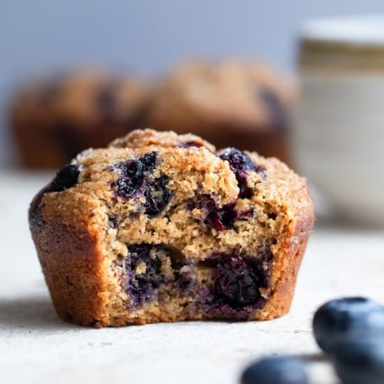 The Best Healthy Blueberry Muffins - Recipe photo by foodfaithfitness