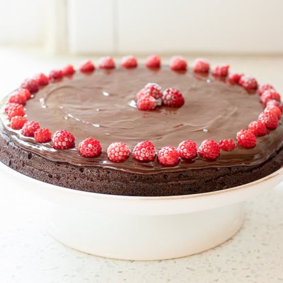 Flourless Chocolate Wineberry Cake - Recipe photo by LifesLittleSweets