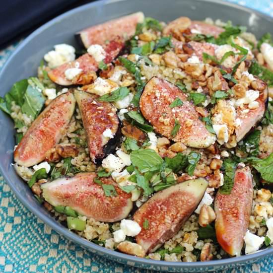 Fig, Walnut & Freekeh Salad - Recipe photo by Food Gal