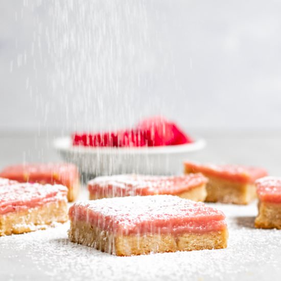 Vegan Rhubarb Bars - Recipe photo by ShortGirlTallOrder