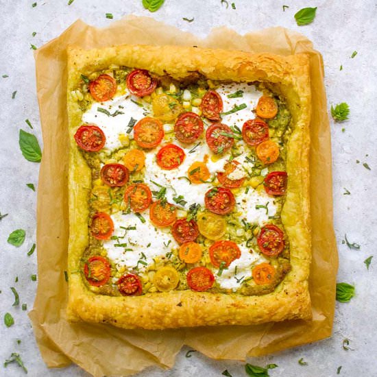 Puff Pastry Tomato Tart - Recipe photo by SoupAddict