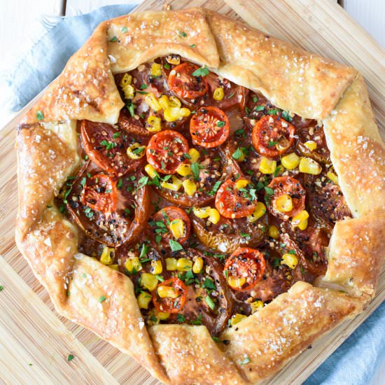 Tomato and Corn Galette - Recipe photo by mymoderncookery