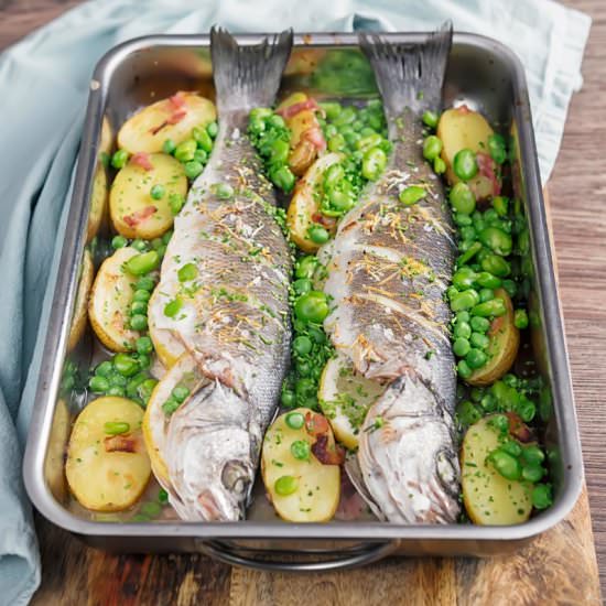 Tray Baked Whole Sea Bass - Recipe photo by Brian Jones
