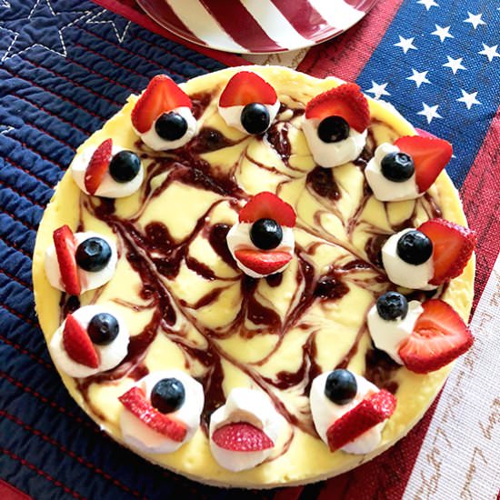 Red white and blue cheesecake - Recipe photo by evabakes