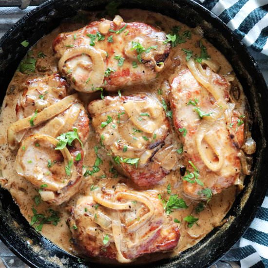Smothered Pork Chops - Recipe photo by TheAnthonyKitchen.com