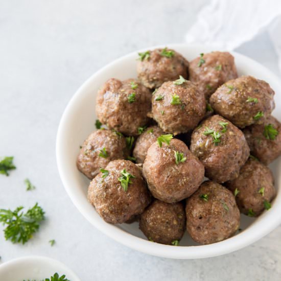 Low Carb Paleo Turkey Meatballs - Recipe photo by Wicked Spatula