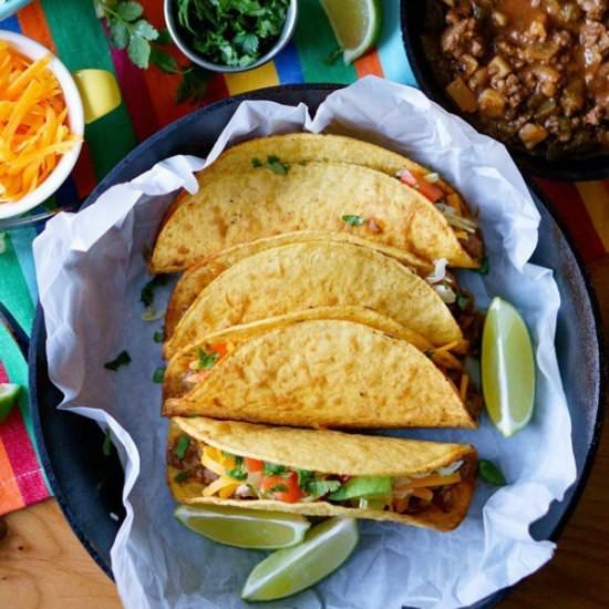 Picadillo Tacos - Recipe photo by FoodFolksandFun
