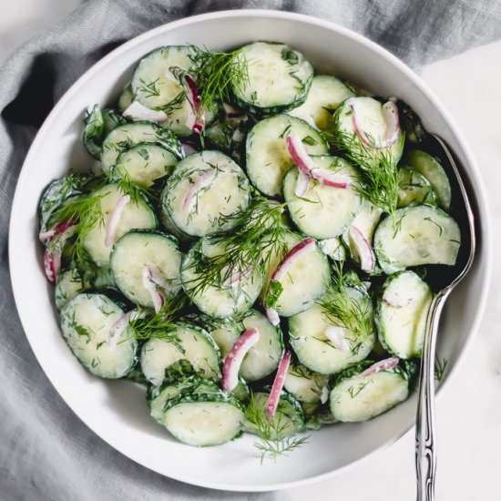 Creamy Herb and Cucumber Salad - Recipe photo by paleoinpdx