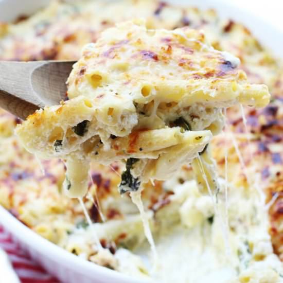 Spinach Alfredo Baked Ziti - Recipe photo by Buy This Cook That