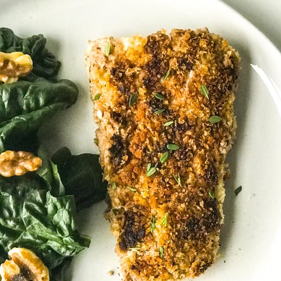 Pan-Seared Walnut Crusted Halibut - Recipe photo by Nictastingspoon